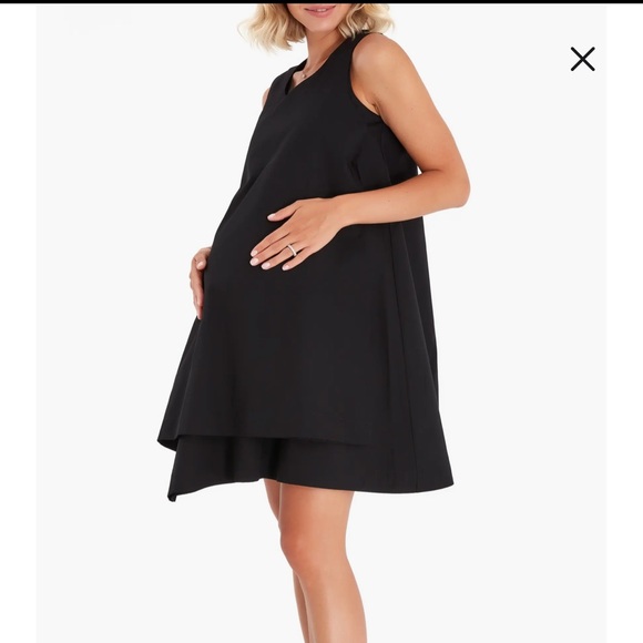 Accouchee Sleeveless Cotton Maternity/Nursing Swing Dress - Picture 2 of 6